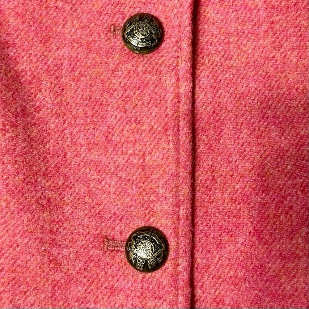 Talbots Classic Shetland Blazer Jacket Twill Pink Coral Herringbone 12 NWT - Picture 10 of 12